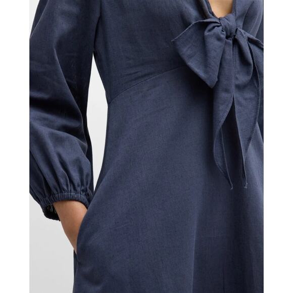 HARSHMAN Novella Midi Dress – Black – Size 1X – Cotton/Linen Blend – NWT Ret$322 - Picture 3 of 7